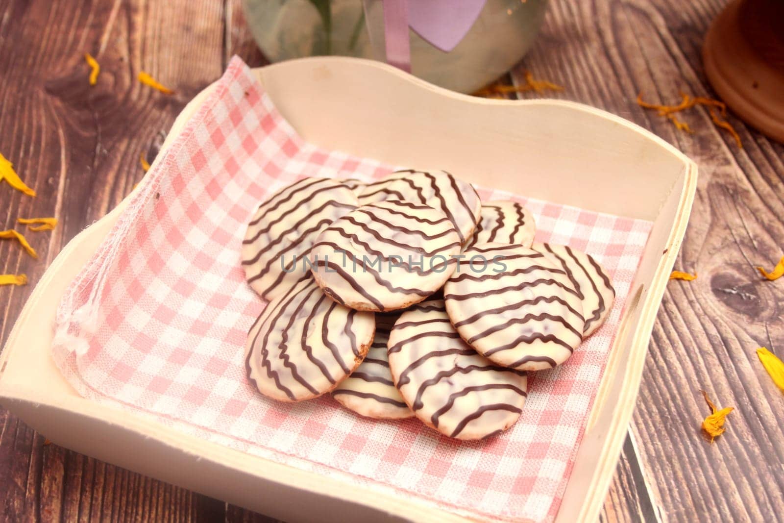 soft cakes with chocolate and jam