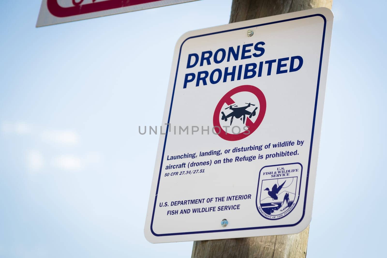 Jackson, WY, USA - July 16, 2017: Drones Prohibited Sign Near Elk Sactuary Near Grand Titons National Park.
