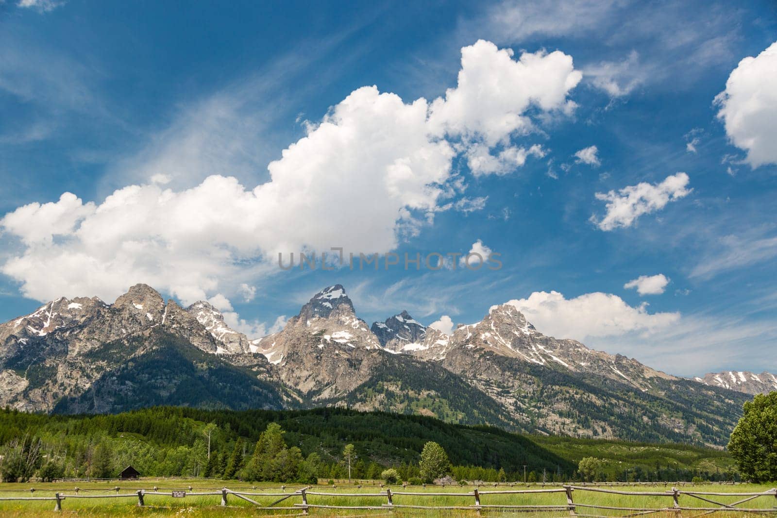 Grand Teton National Park Mountain Range in Wyoming, USA.