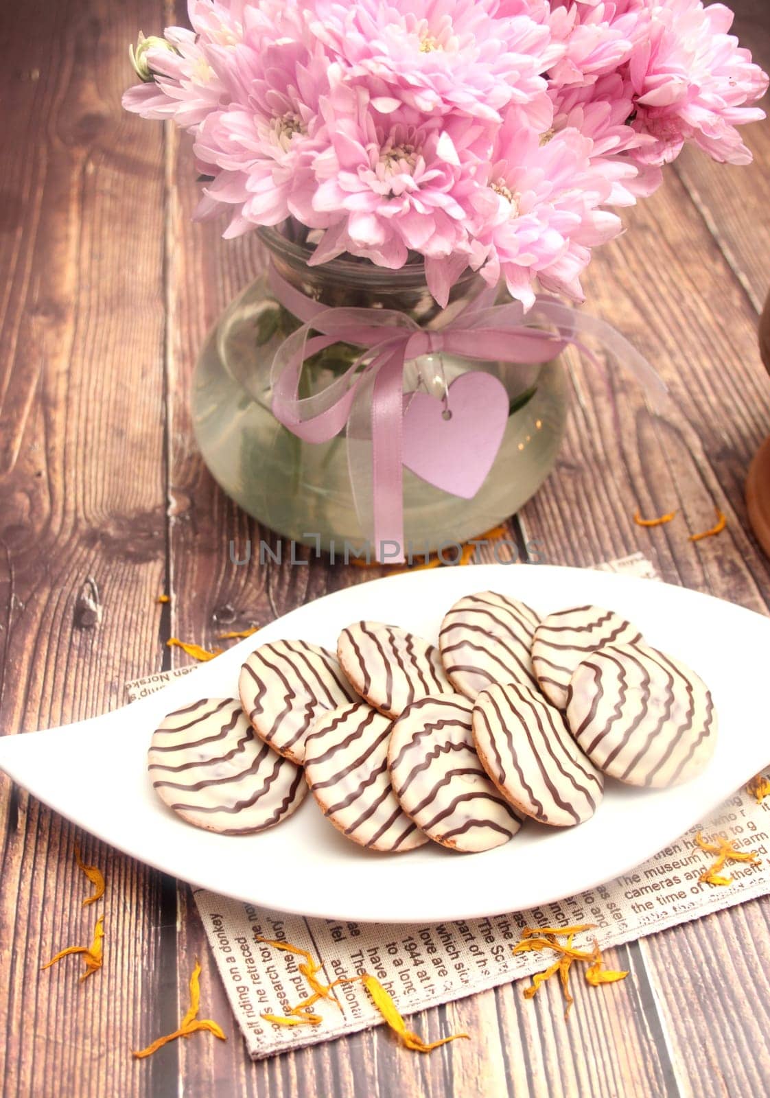 soft cakes with chocolate and jam
