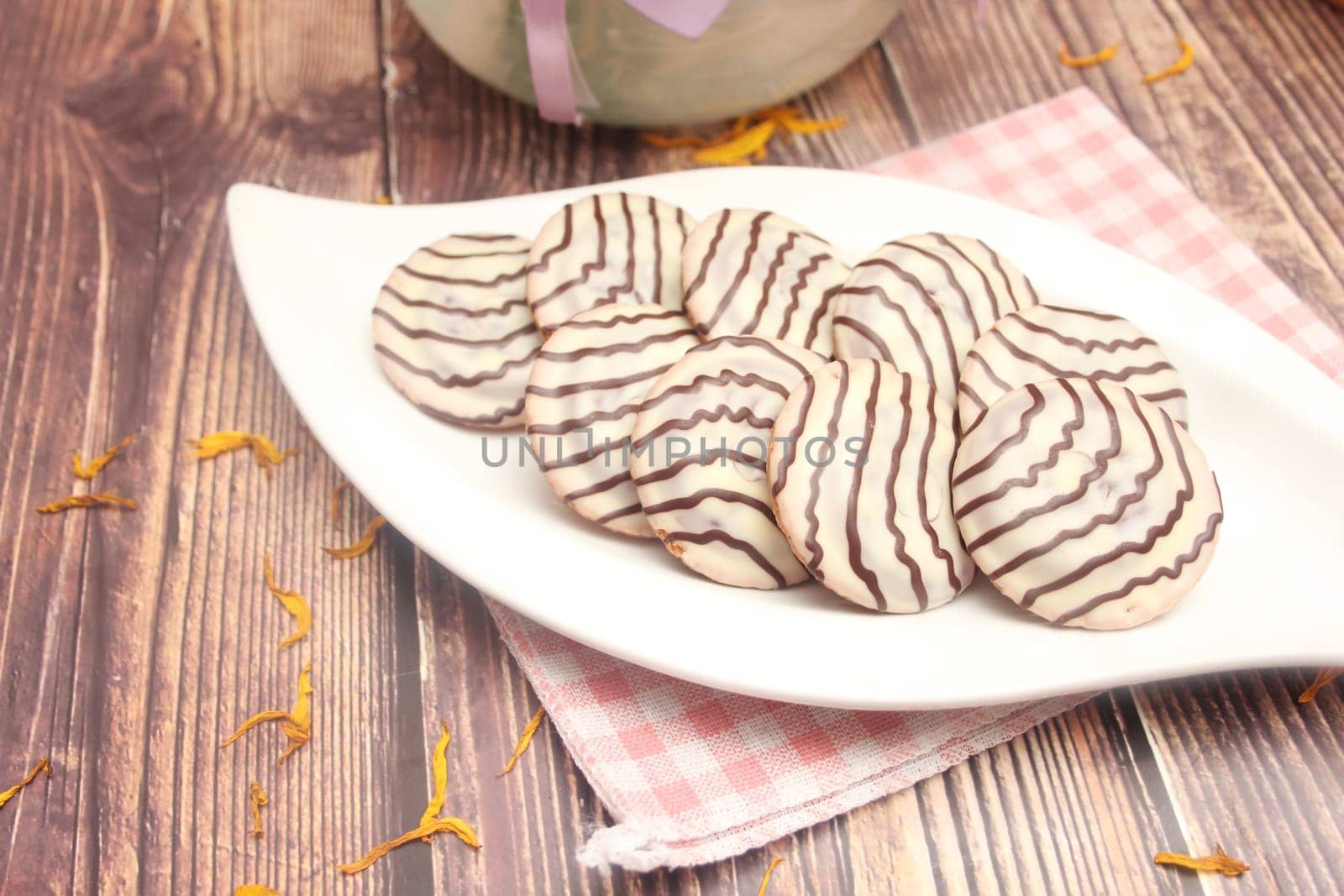 soft cakes with chocolate and jam