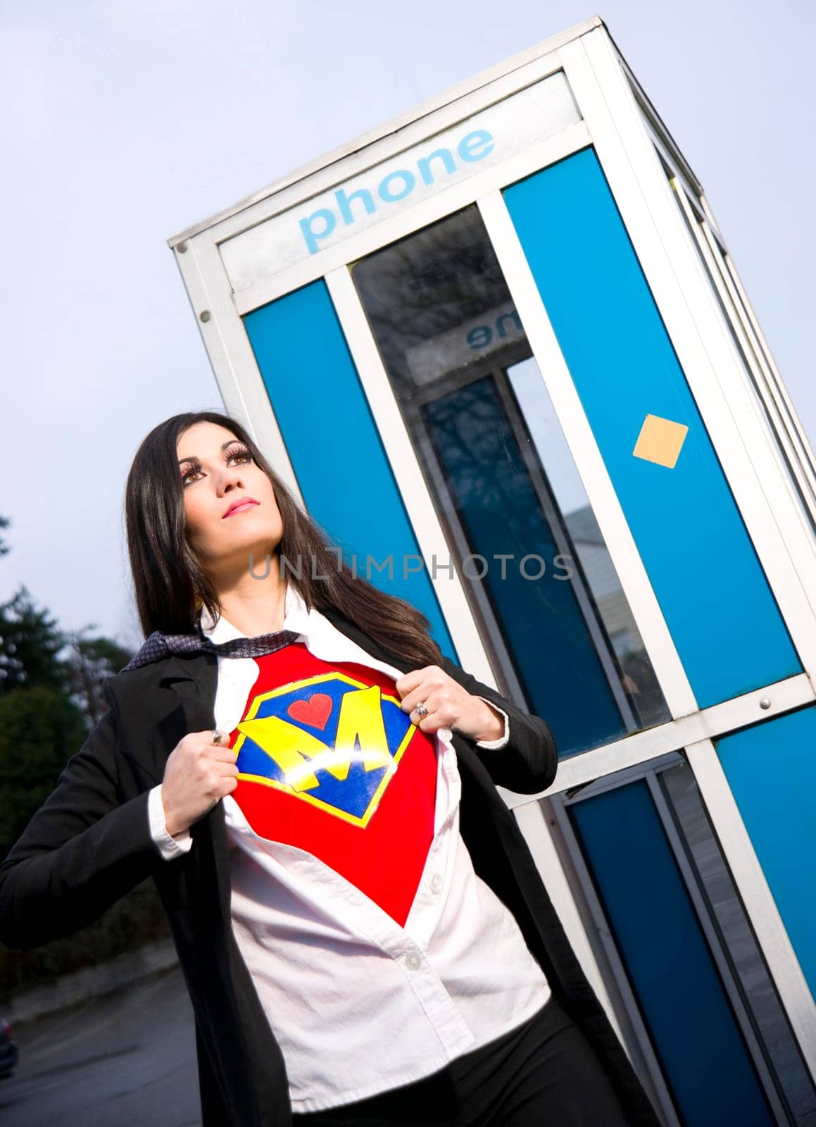Super Megan the Super Mother comes out of the phone booth to fight fear.