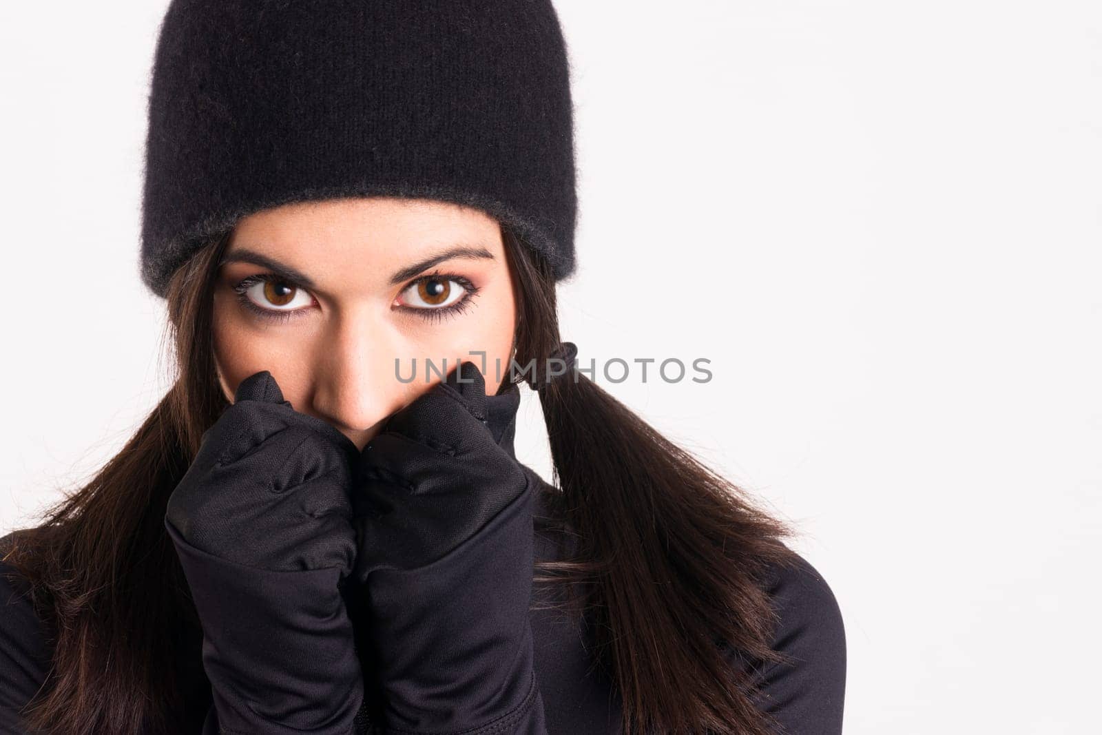 Woman dressed for a night of crime