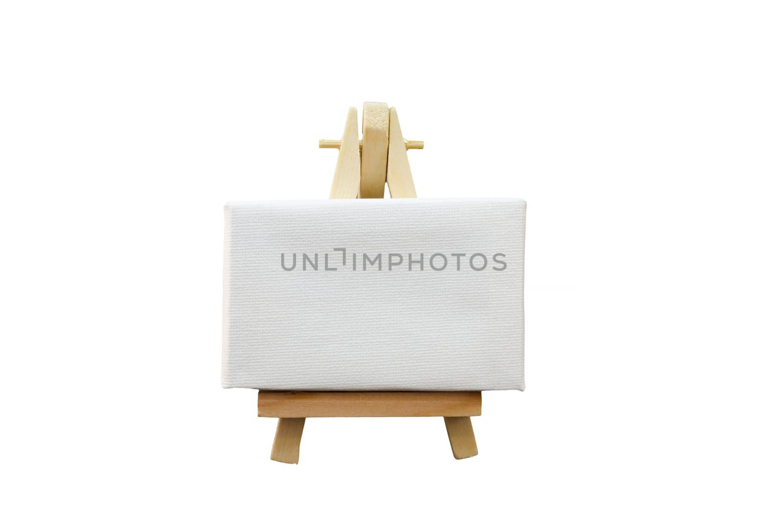 Miniature artist easel,Isolated against a white background.