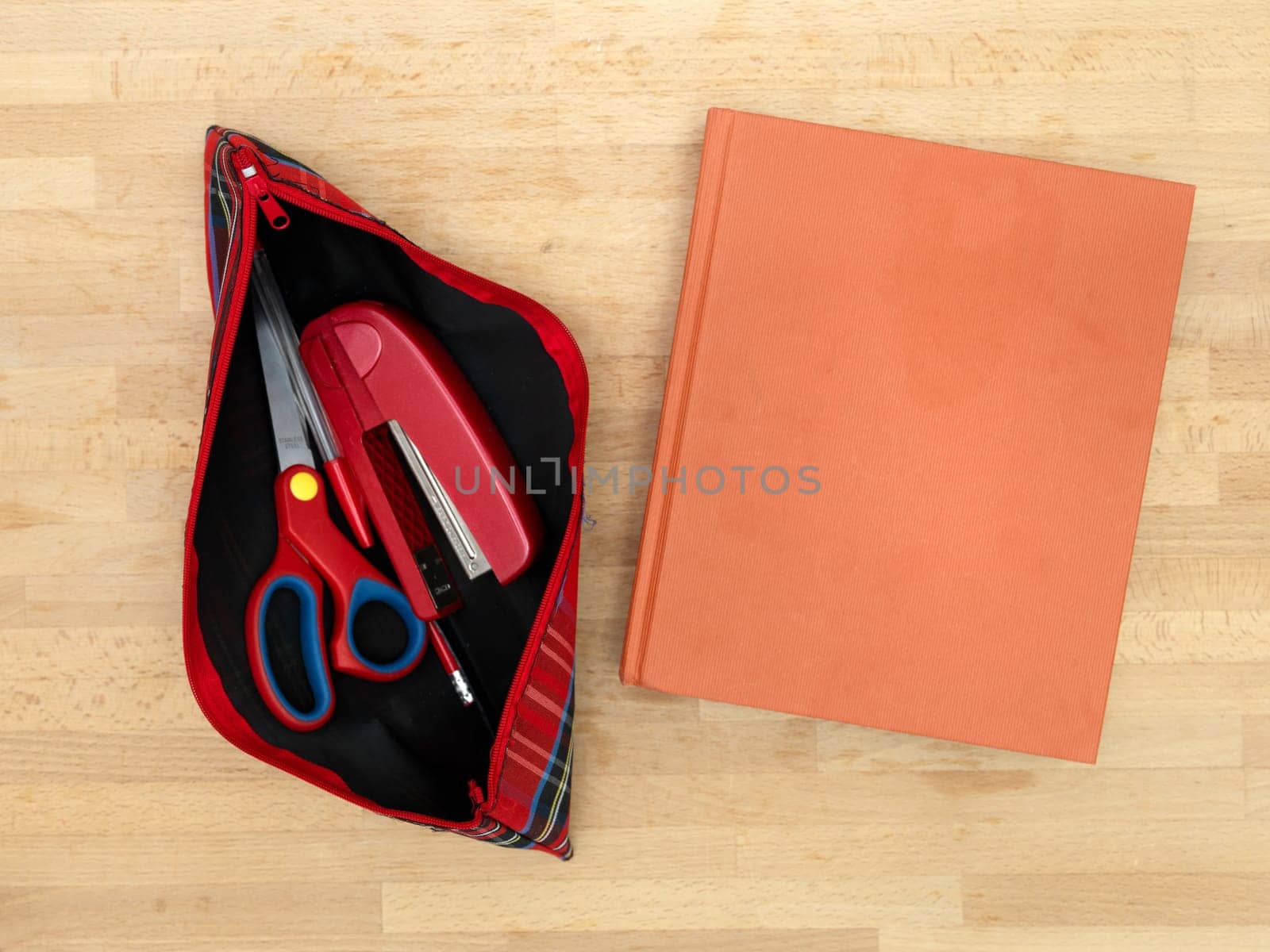 A close up shot of a school pencil case