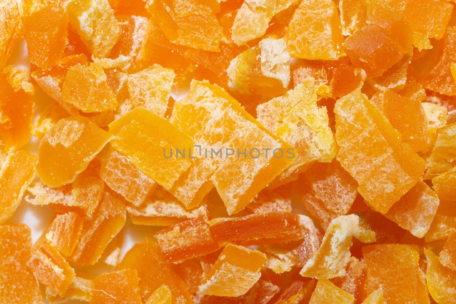 Dry mango pieces. candied fruits. food background