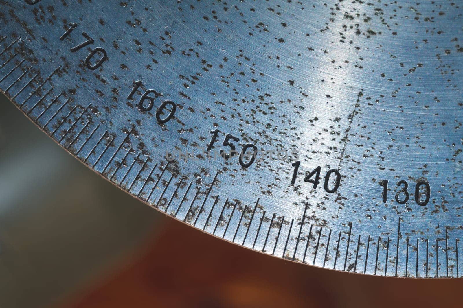 Round scale of angle measurement from vintage telescope