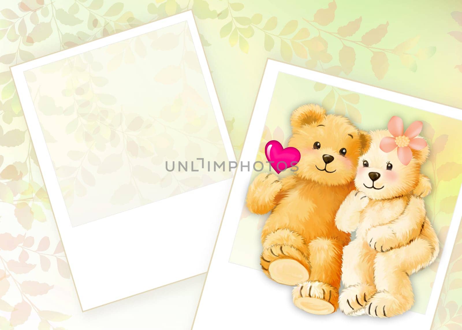 cute teddy bear by Freehand drawing.