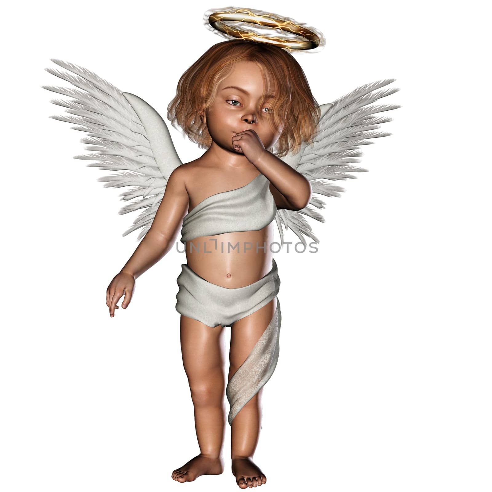 a cute Guardian angel - isolated on white