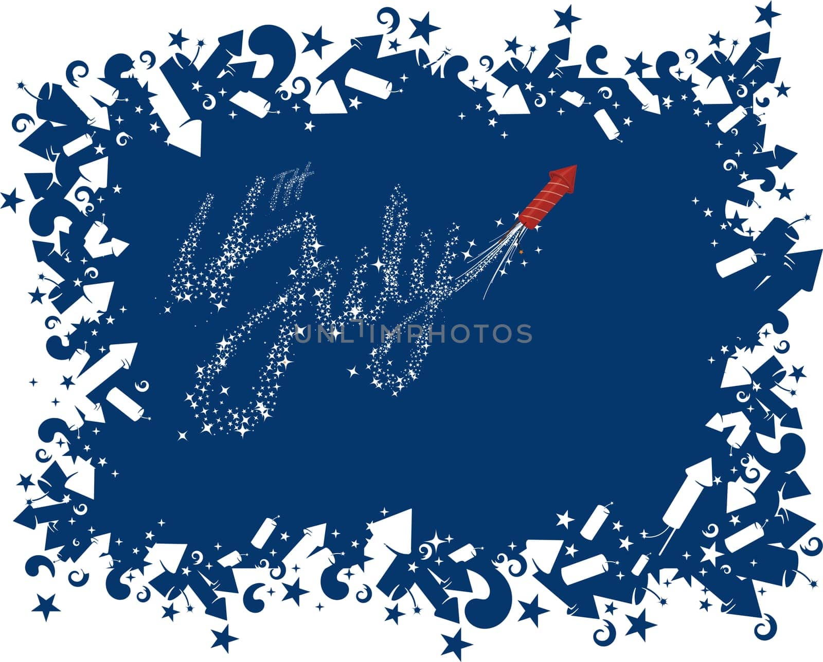 4th July background with fireworks