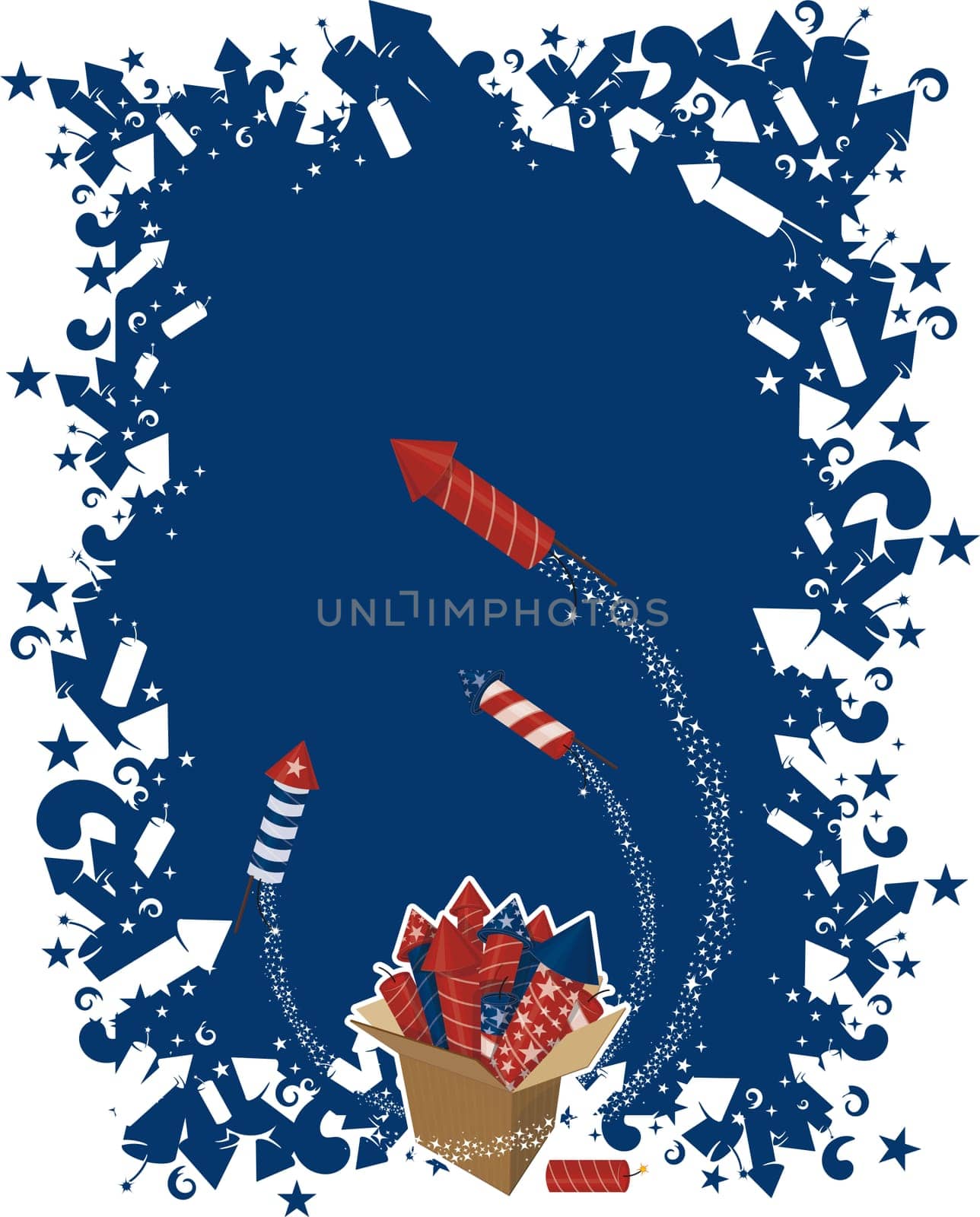 4th July background with fireworks