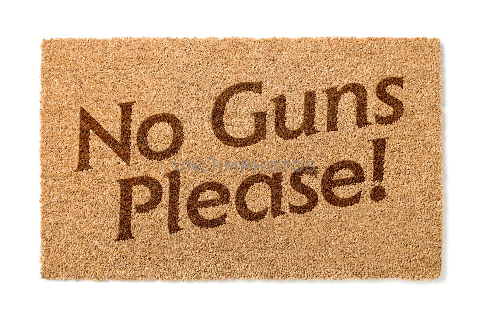 No Guns Please Welcome Mat Isolated On A White Background.