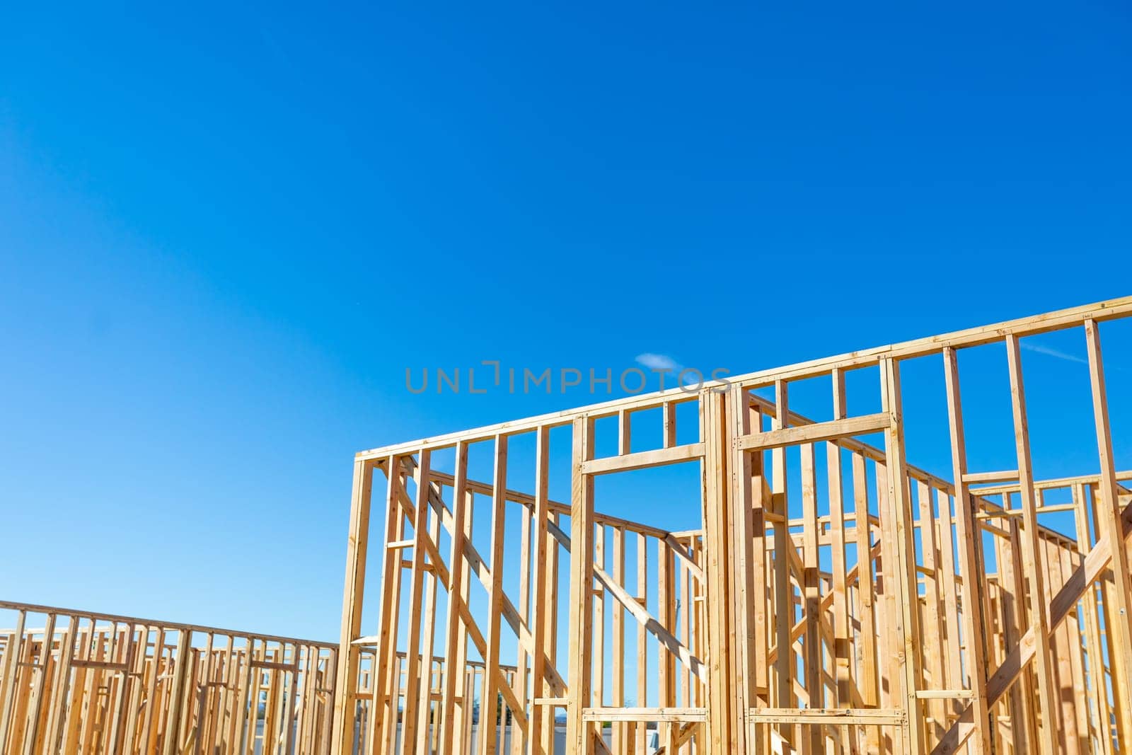 Wood Home Framing Abstract At Construction Site