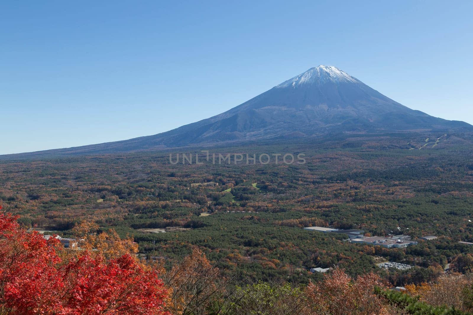 This photo was shot from the area around Mt.Fuji in Autumn. It is time to start snow cap on the top of Mt.Fuji. There are 5 lake around Mt.Fuji. This is shot from Mt.Koyodai.