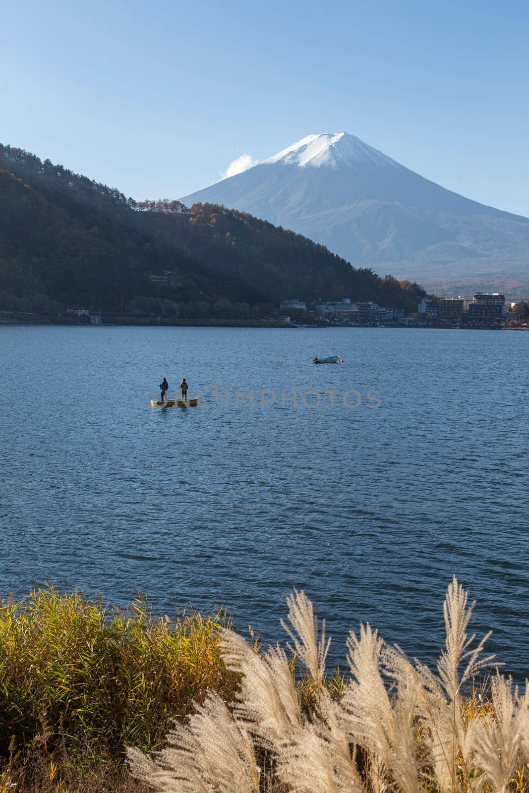 This photo was shot from the area around Mt.Fuji in Autumn. It is time to start snow cap on the top of Mt.Fuji. There are 5 lake around Mt.Fuji.