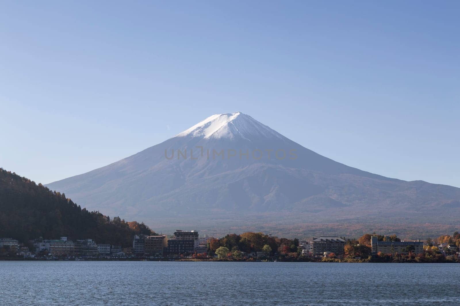 This photo was shot from the area around Mt.Fuji in Autumn. It is time to start snow cap on the top of Mt.Fuji. There are 5 lake around Mt.Fuji.