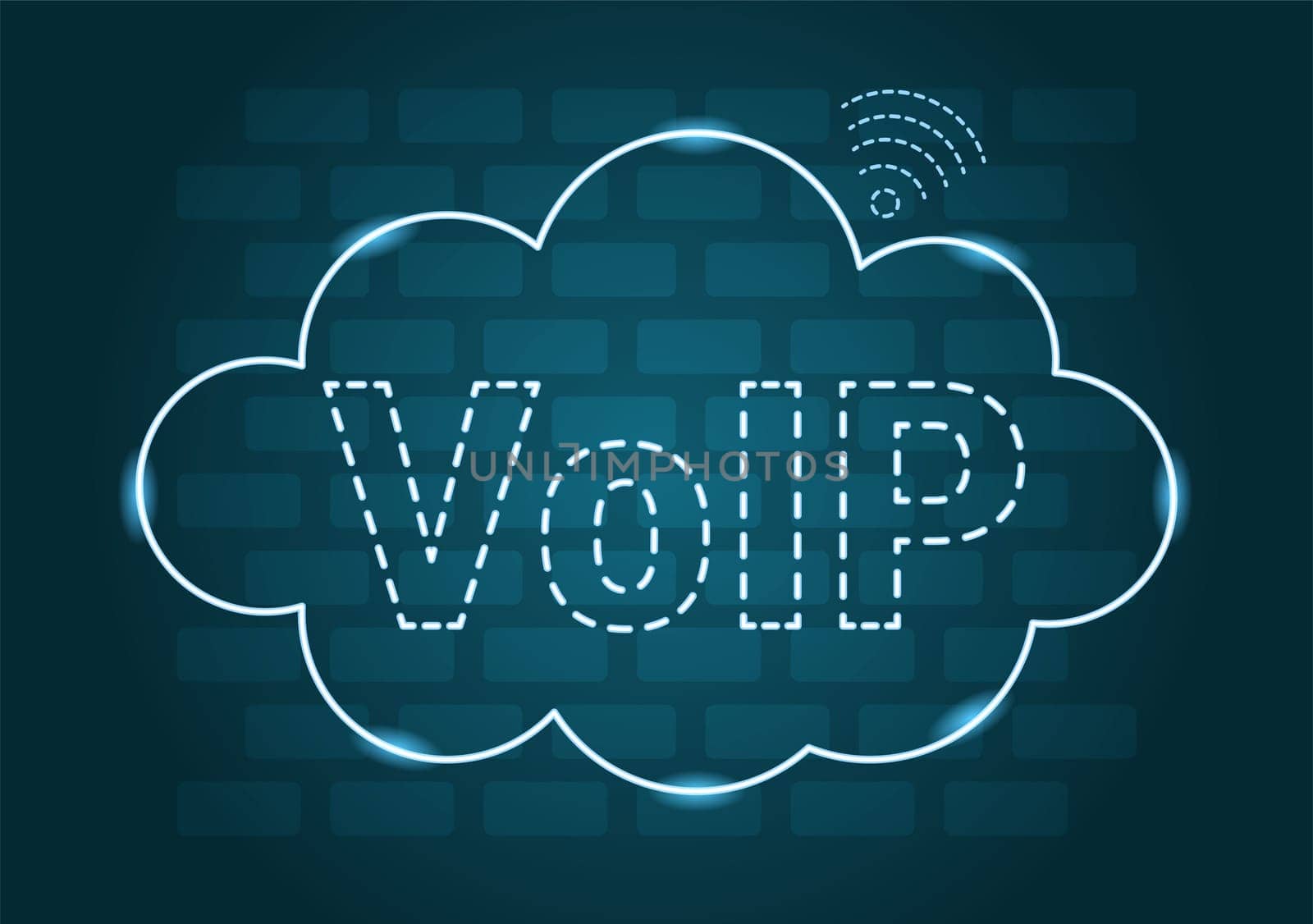 VOIP or Voice Over Internet Protocol with Telephony Scheme Technology and Network Phone Call Software in Template Hand Drawn Cartoon Flat Illustration