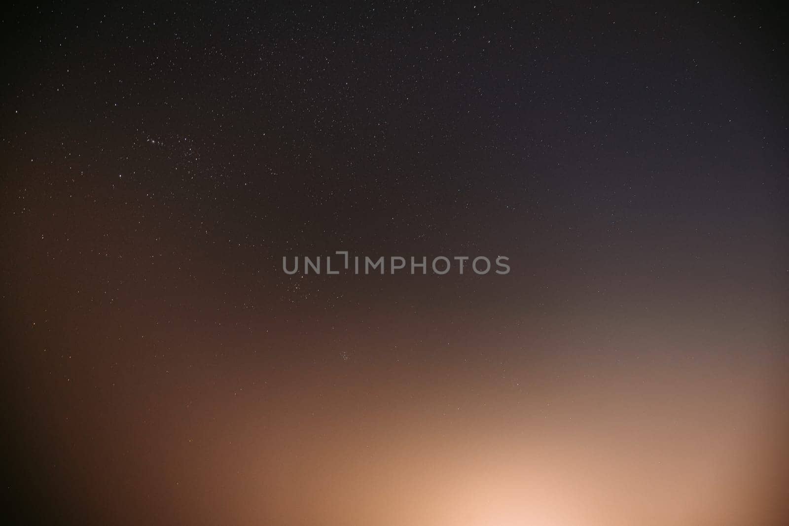 Real Colorful Night Sunset Sky Stars. Natural Starry Sky Background Backdrop.