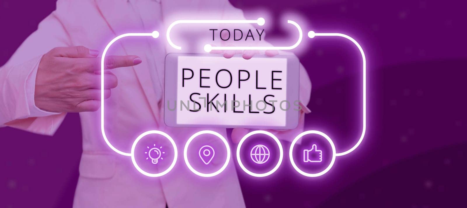 Writing displaying text People Skills, Word for Get Along well Effective Communication Rapport Approachable