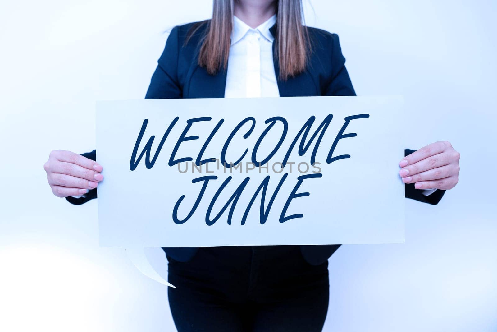 Handwriting text Welcome June, Concept meaning Calendar Sixth Month Second Quarter Thirty days Greetings