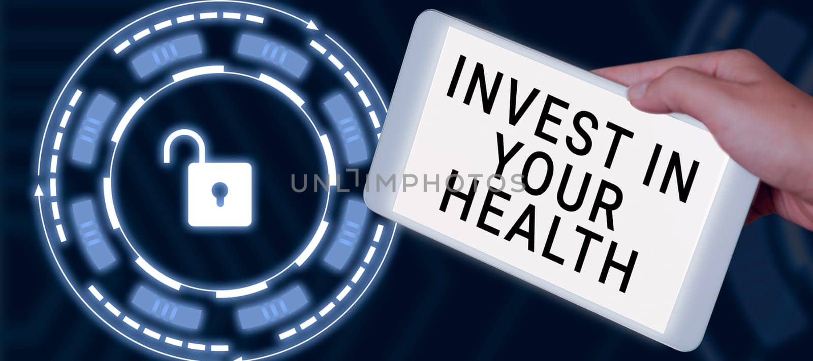Handwriting text Invest In Your Health, Business approach Live a Healthy Lifestyle Quality Food for Wellness