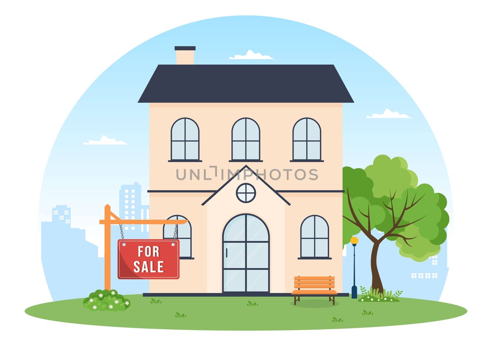 Land Broker Template Hand Drawn Cartoon Flat Illustration with Bridging Investors or Buyers and Sellers Agent for Buy, Rent and Sell Property