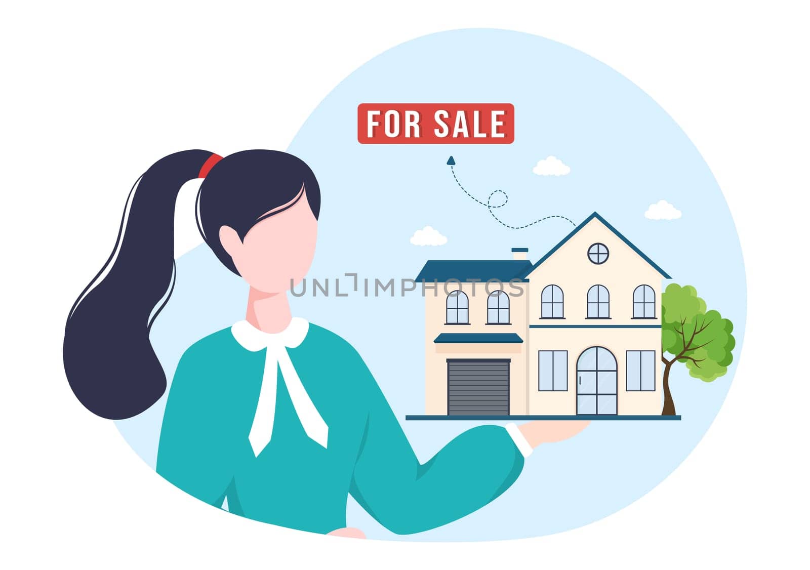 Land Broker Template Hand Drawn Cartoon Flat Illustration with Bridging Investors or Buyers and Sellers Agent for Buy, Rent and Sell Property