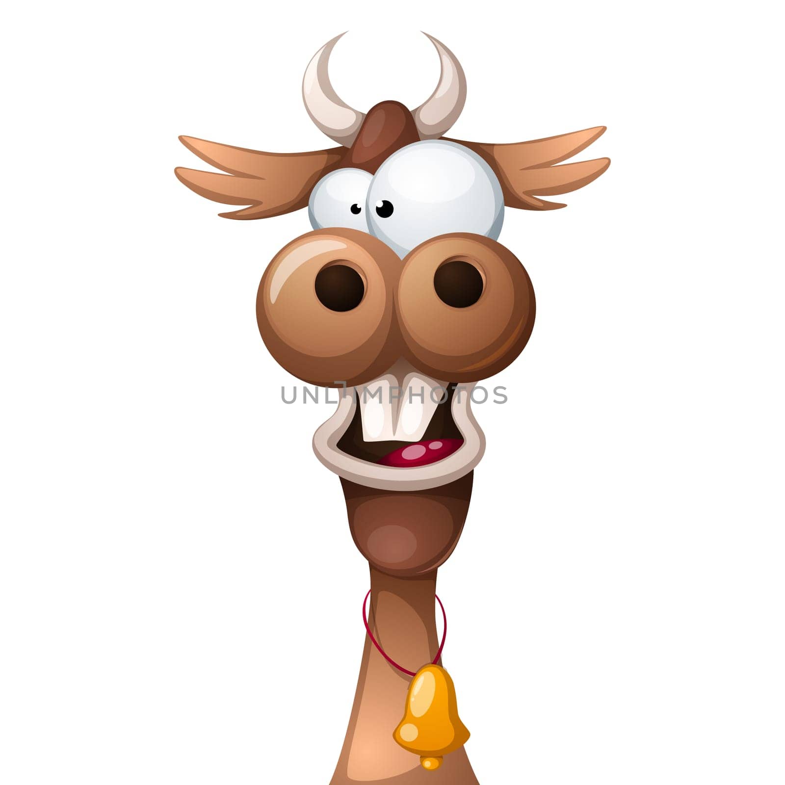 Funny, cute, crazy cartoon characters cow Vector eps 10