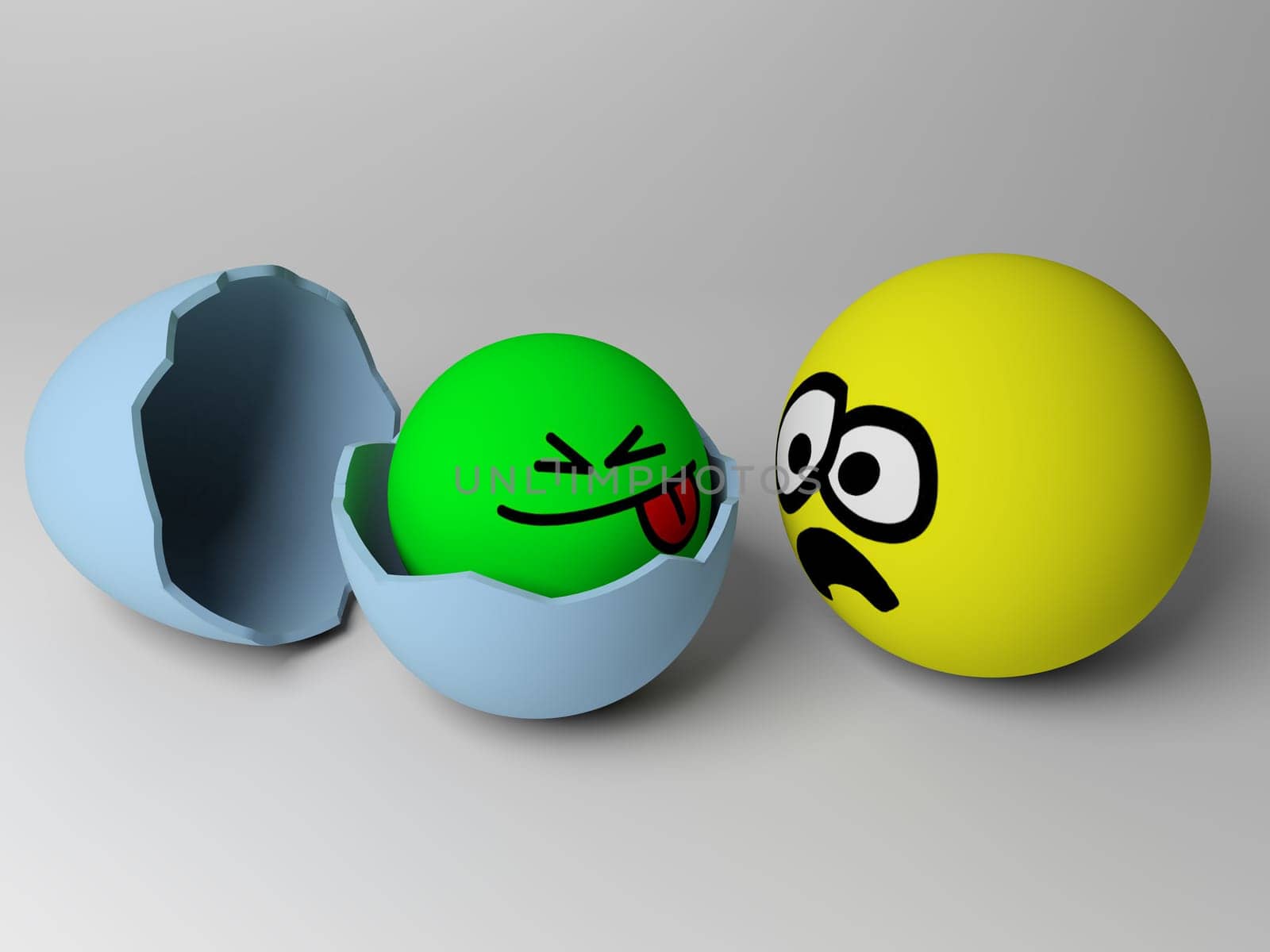 3d render of two people. Birth concept.