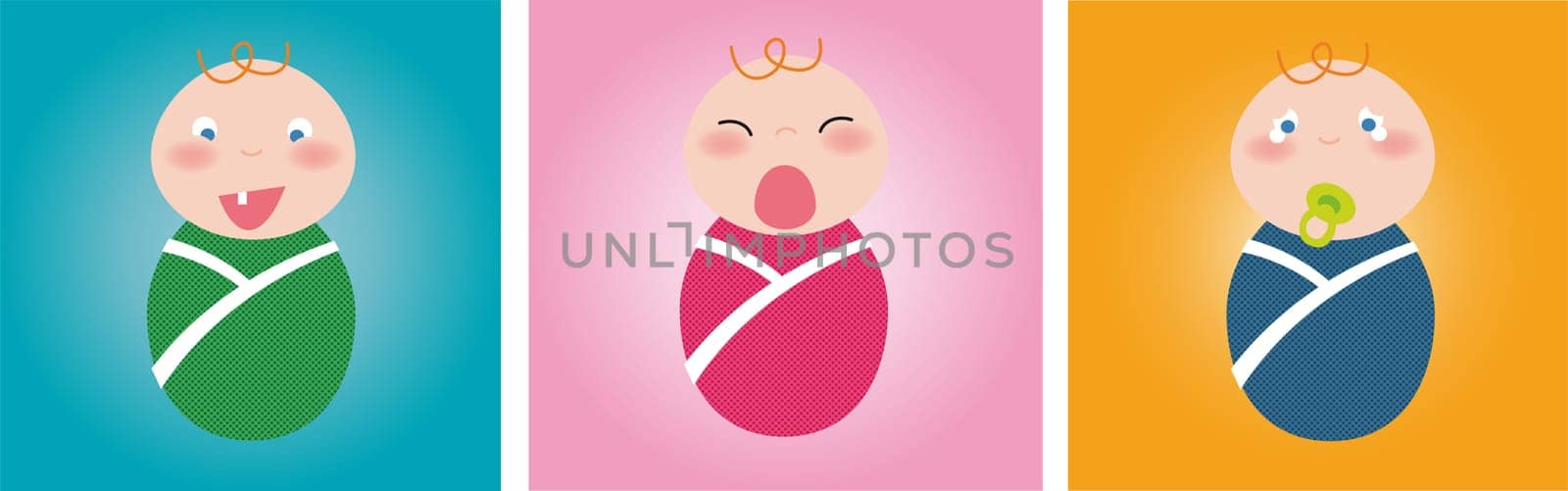Illustration of cute babies.
