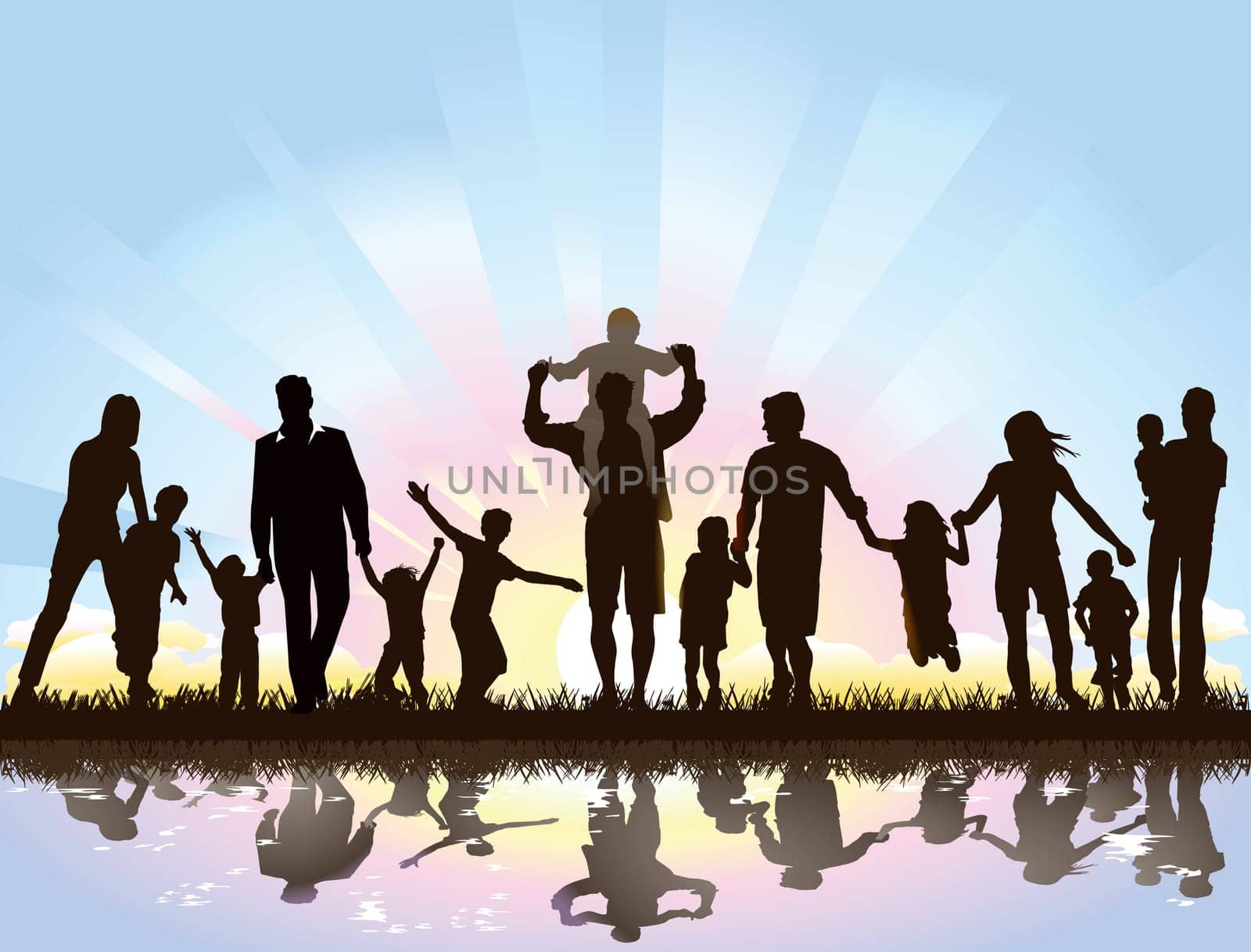 Families are looking forward to the sunrise
