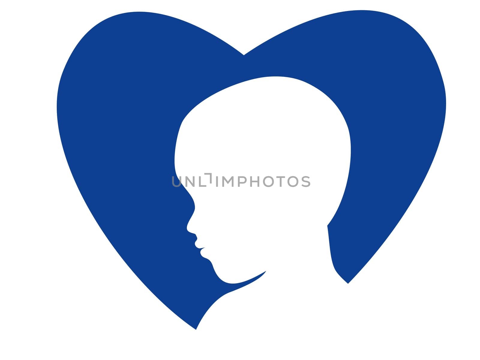 little boy on the background of the heart.
