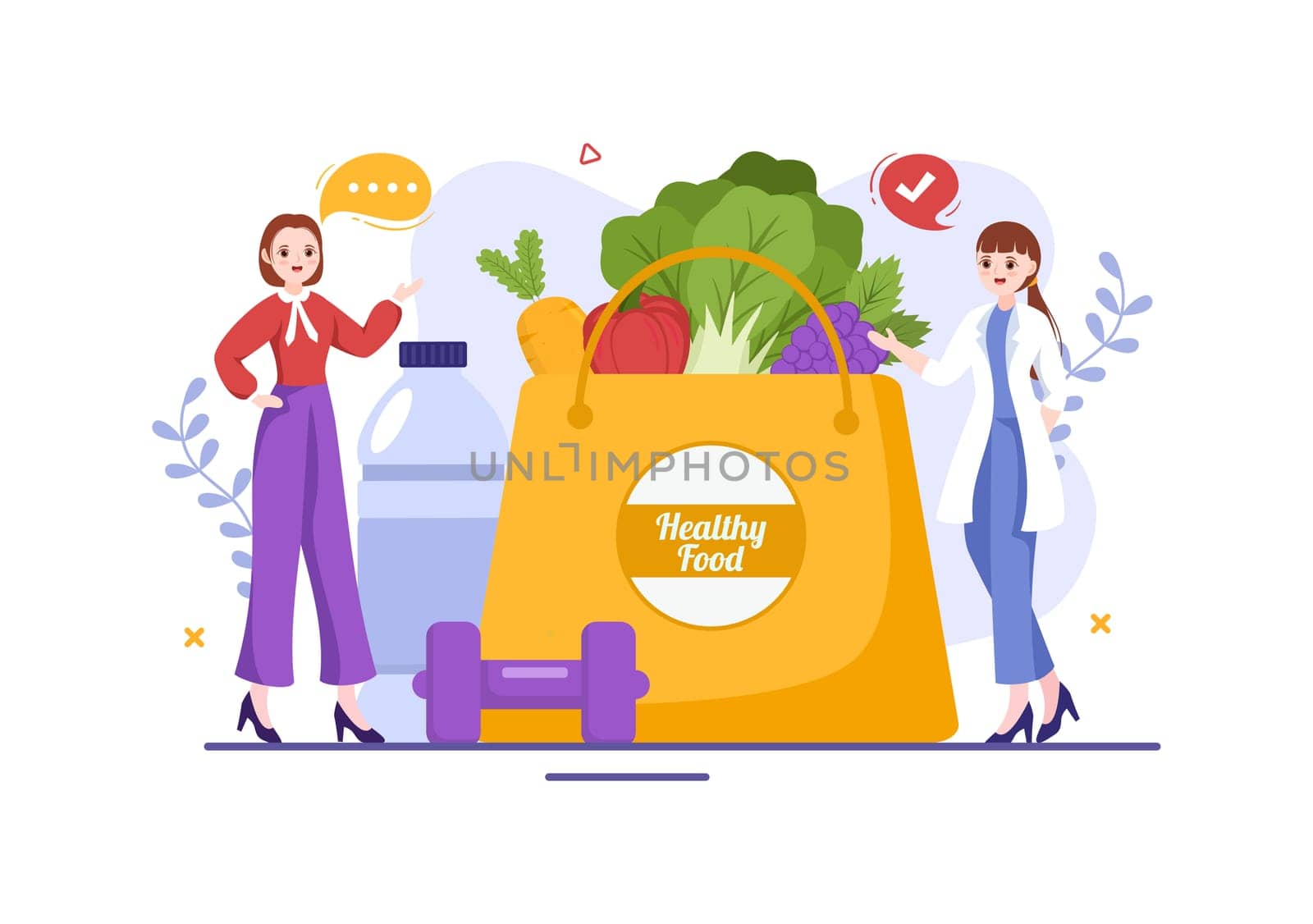 Nutrition Store with Dietary Supplement of Vitamins and Minerals such as Fresh Fruit or Vegetables Template Hand Drawn Cartoon Flat Illustration