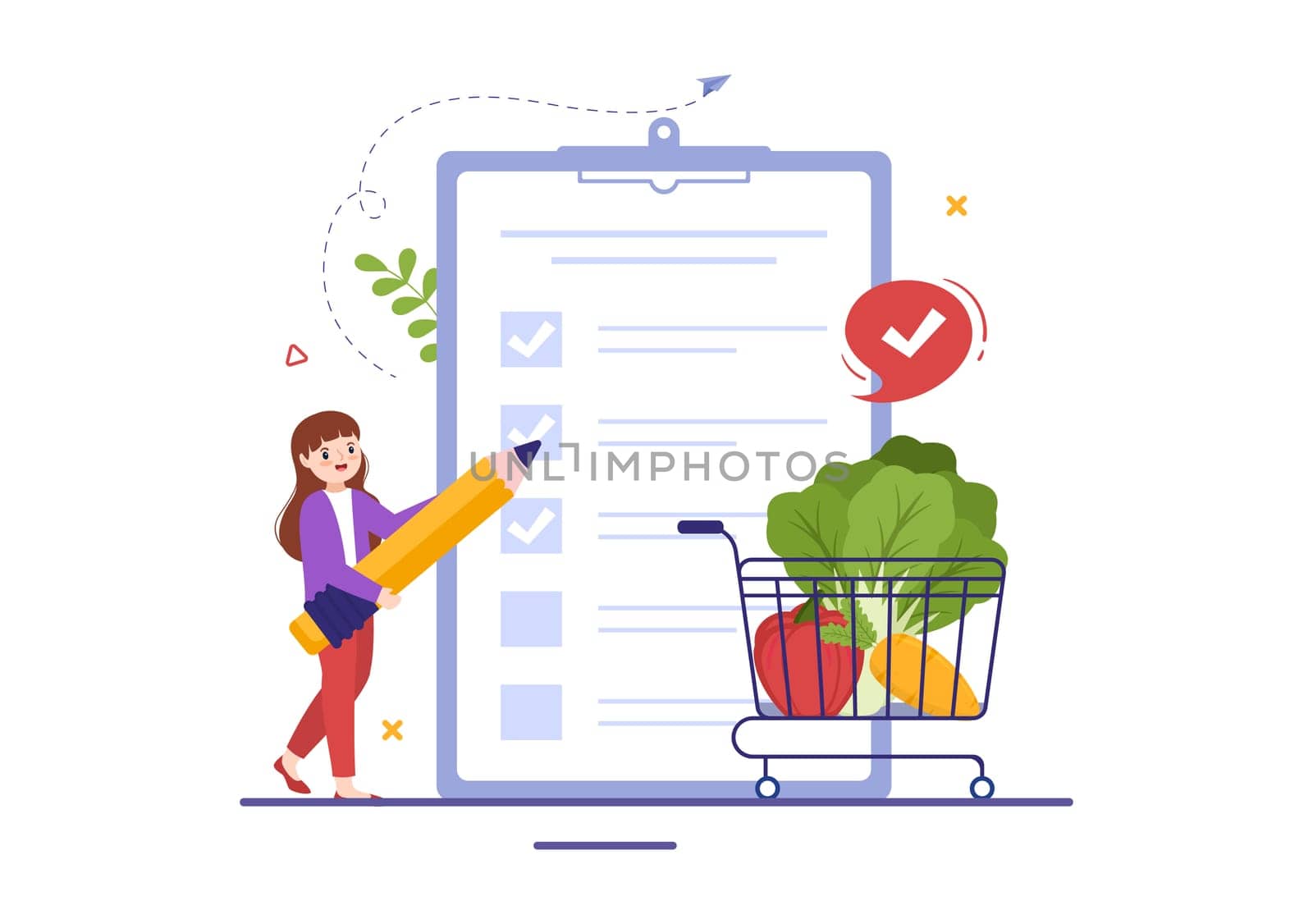 Nutrition Store with Dietary Supplement of Vitamins and Minerals such as Fresh Fruit or Vegetables Template Hand Drawn Cartoon Flat Illustration