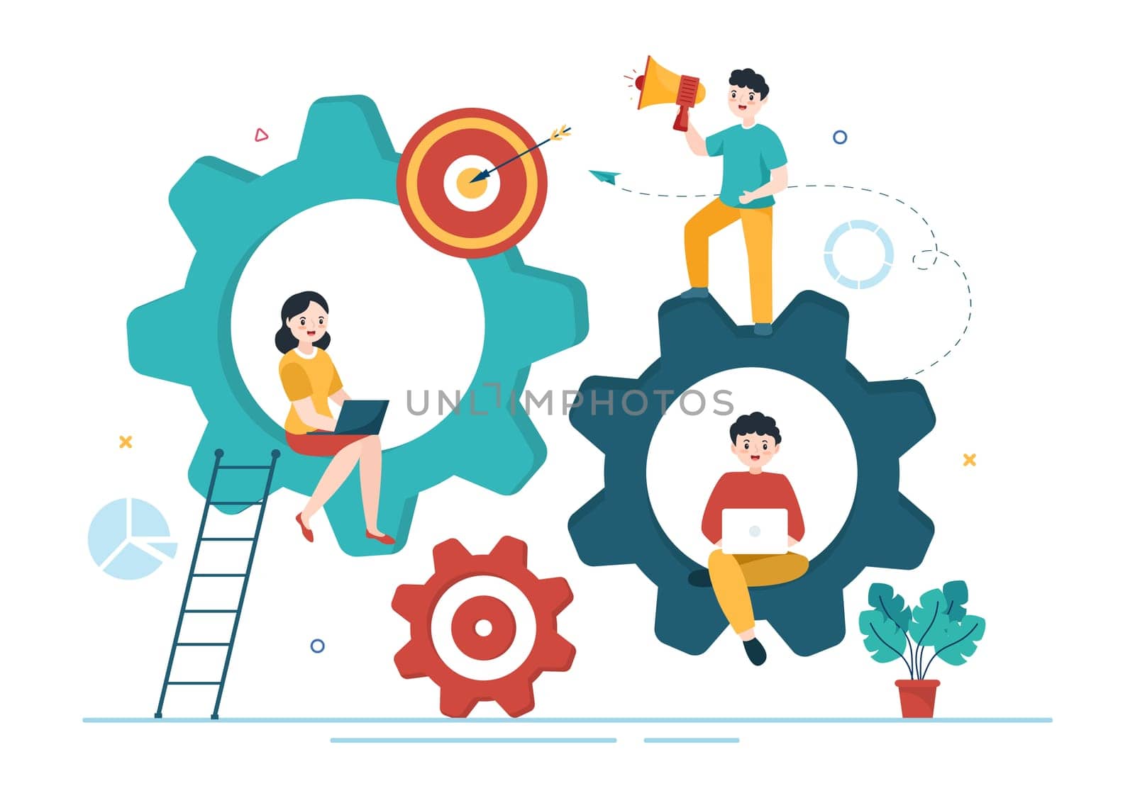 Life Coach for Consultation, Education, Motivation, Mentoring Perspective and Self Coaching in Template Hand Drawn Cartoon Flat Illustration
