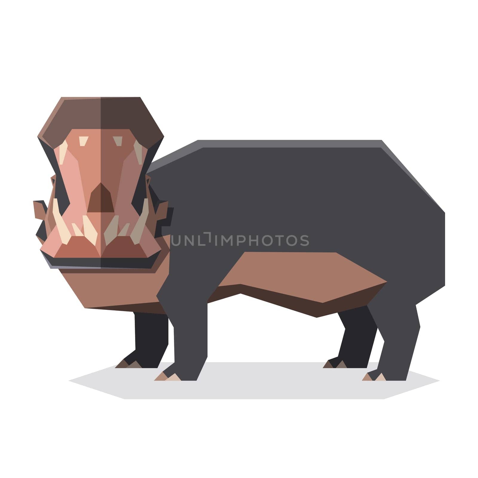 Vector image of the Flat geometric Hippopotamus3