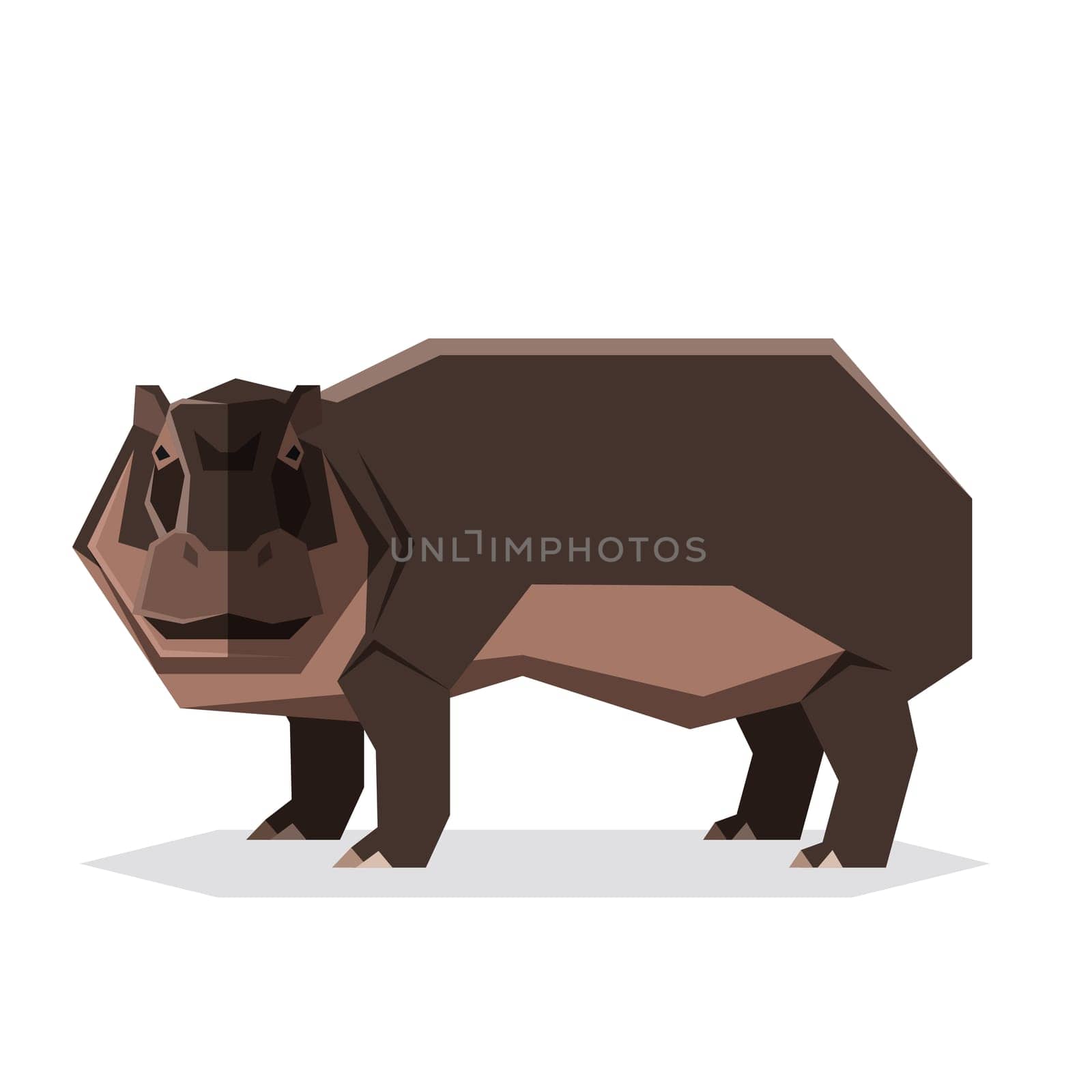 Vector image of the Flat geometric Hippopotamus
