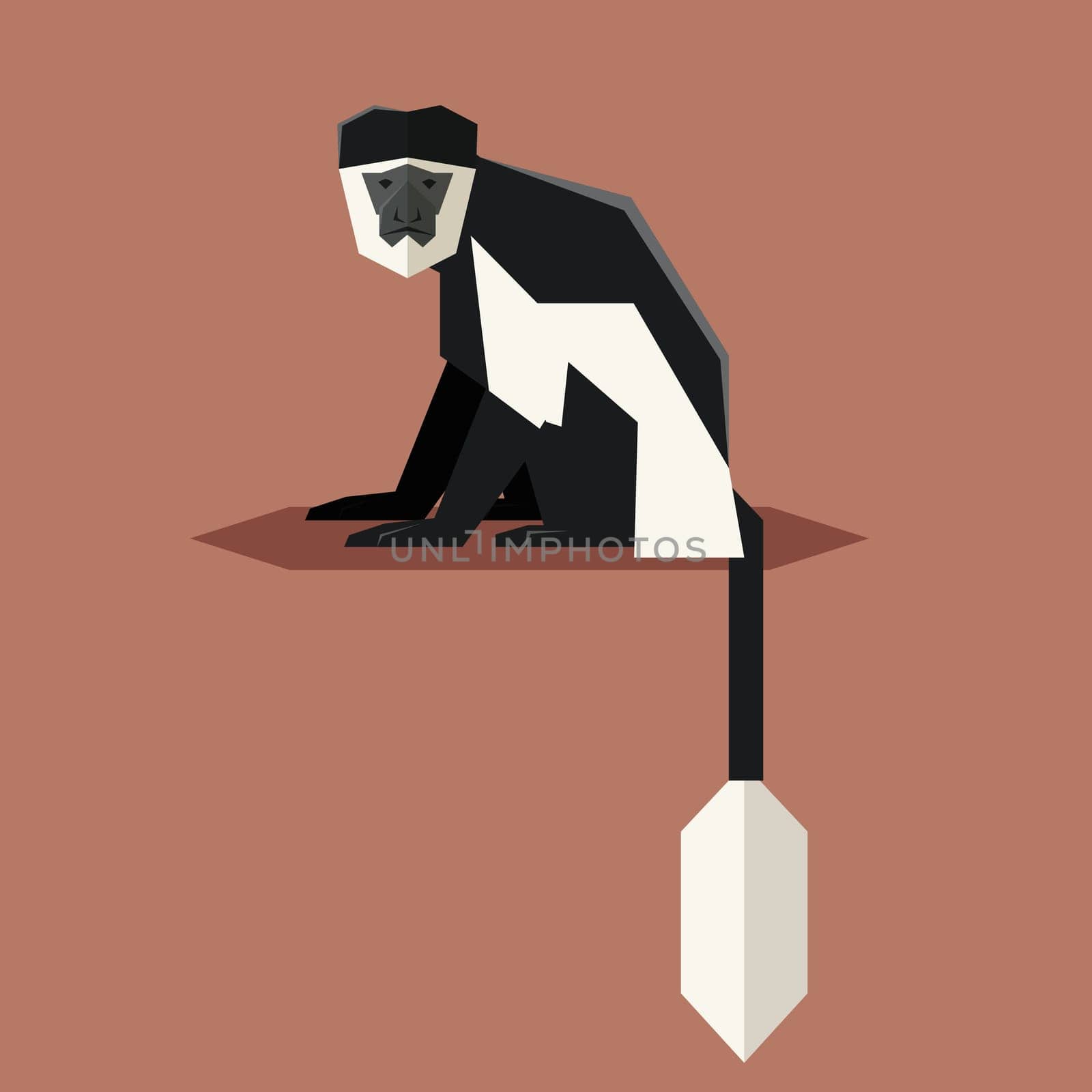 Vector image of the Flat geometric Colobus