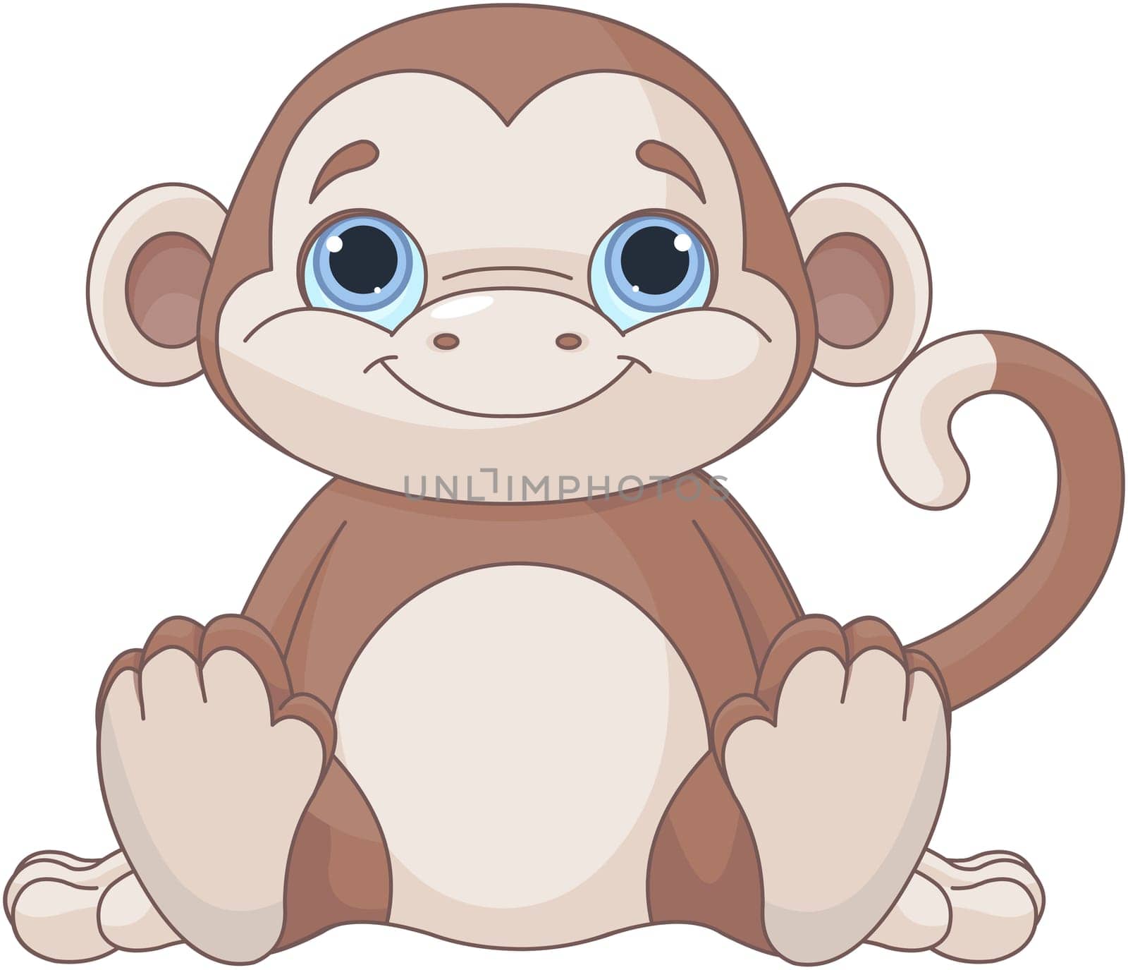 Illustration of cute baby monkey
