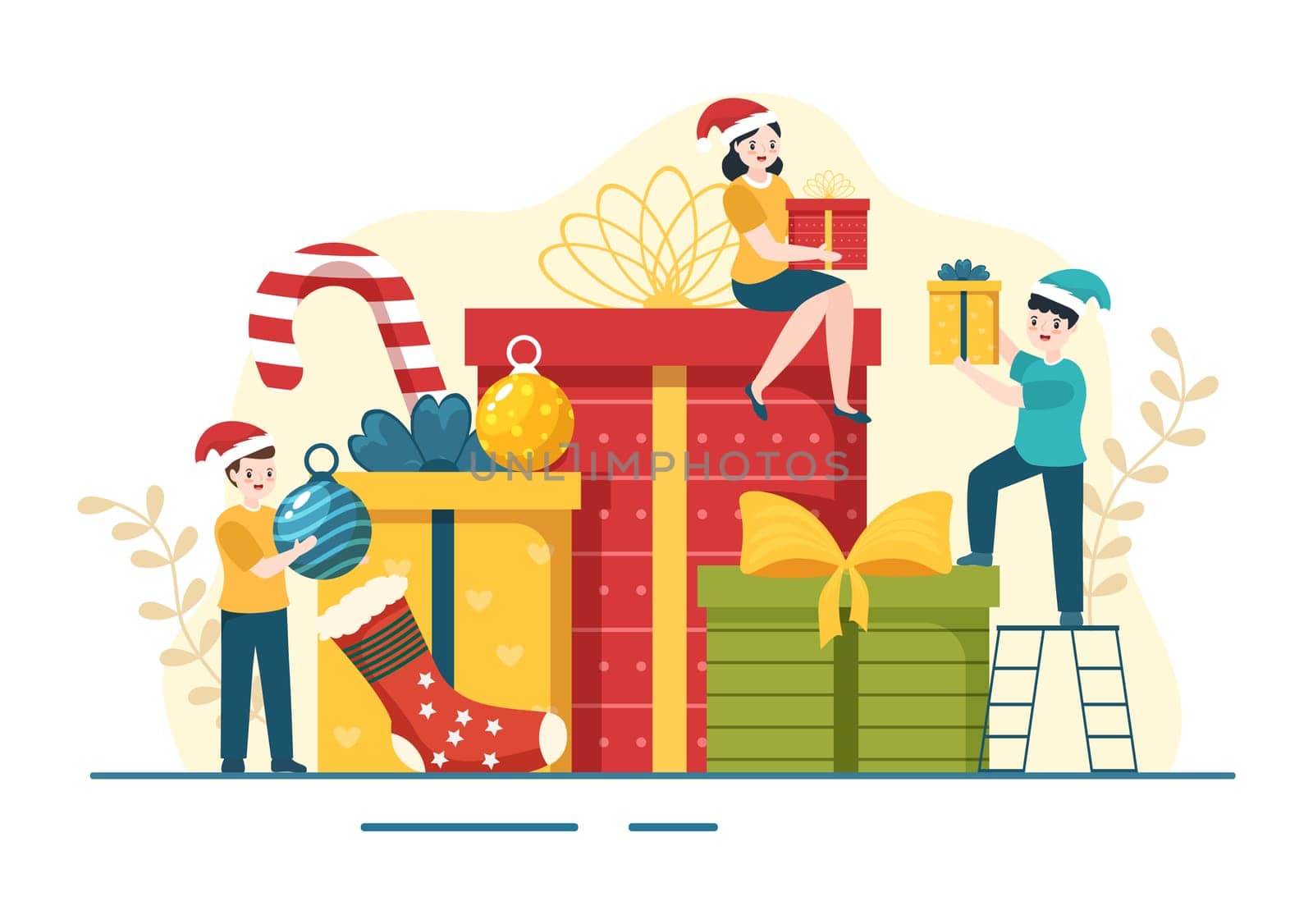 Boxing Day Sale Template Hand Drawn Cartoon Flat Illustration with Glove and Gift Box for Promotion or Shopping Concept