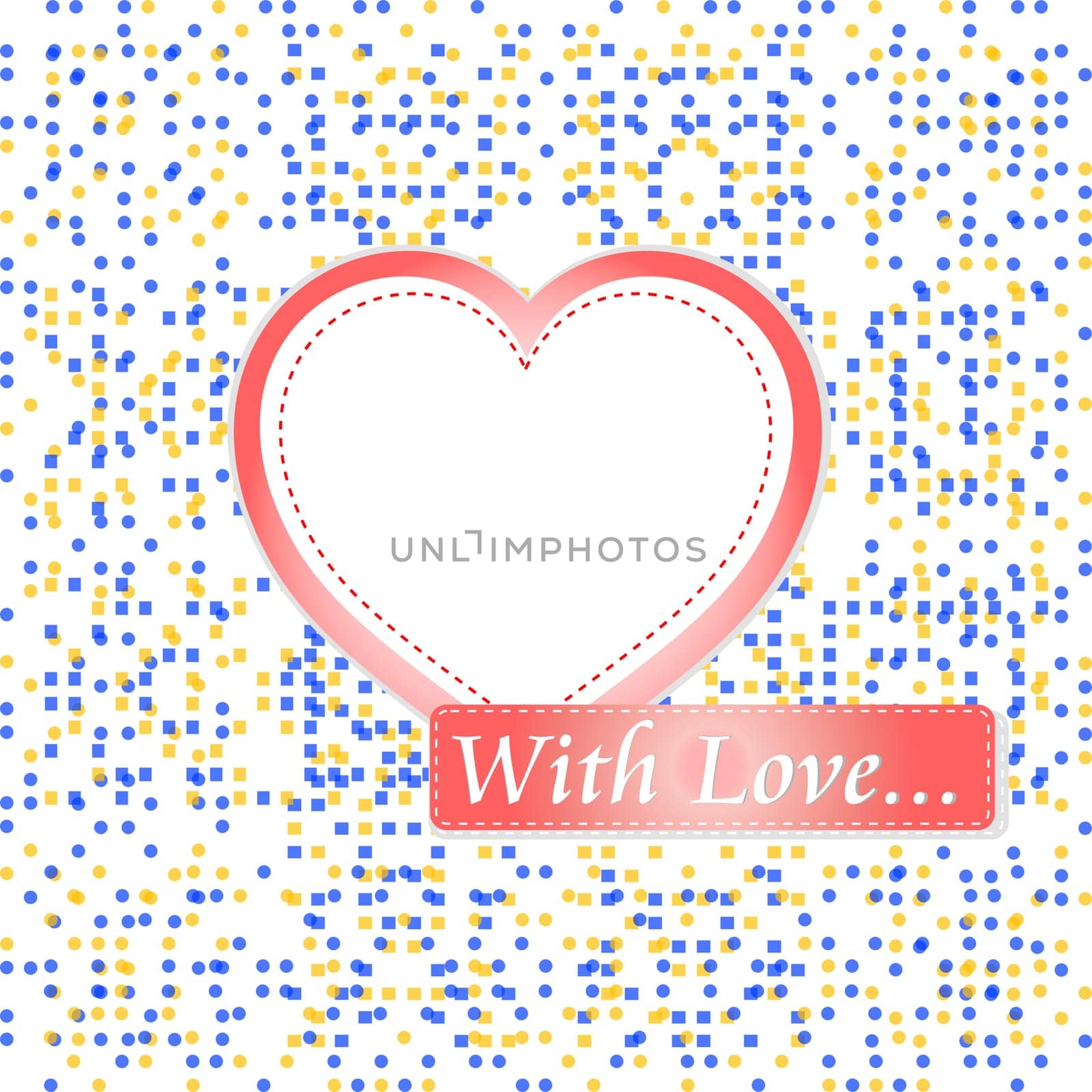 retro pastel mosaic love heart. st. valentine vector theme