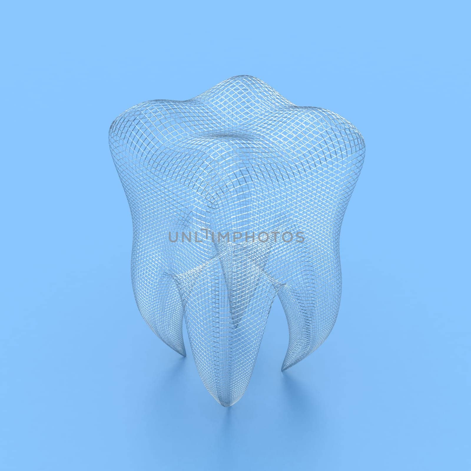 Illustration of structure of human tooth on a white background