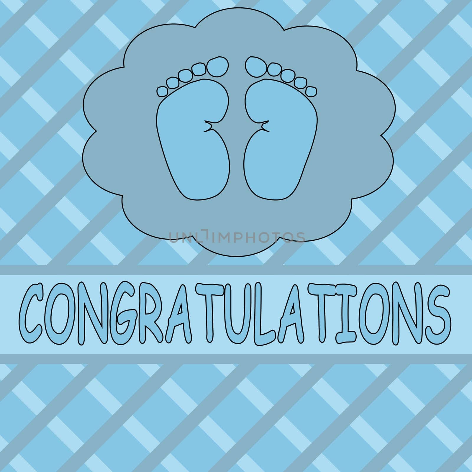 CONGRATULATIONS card in blue