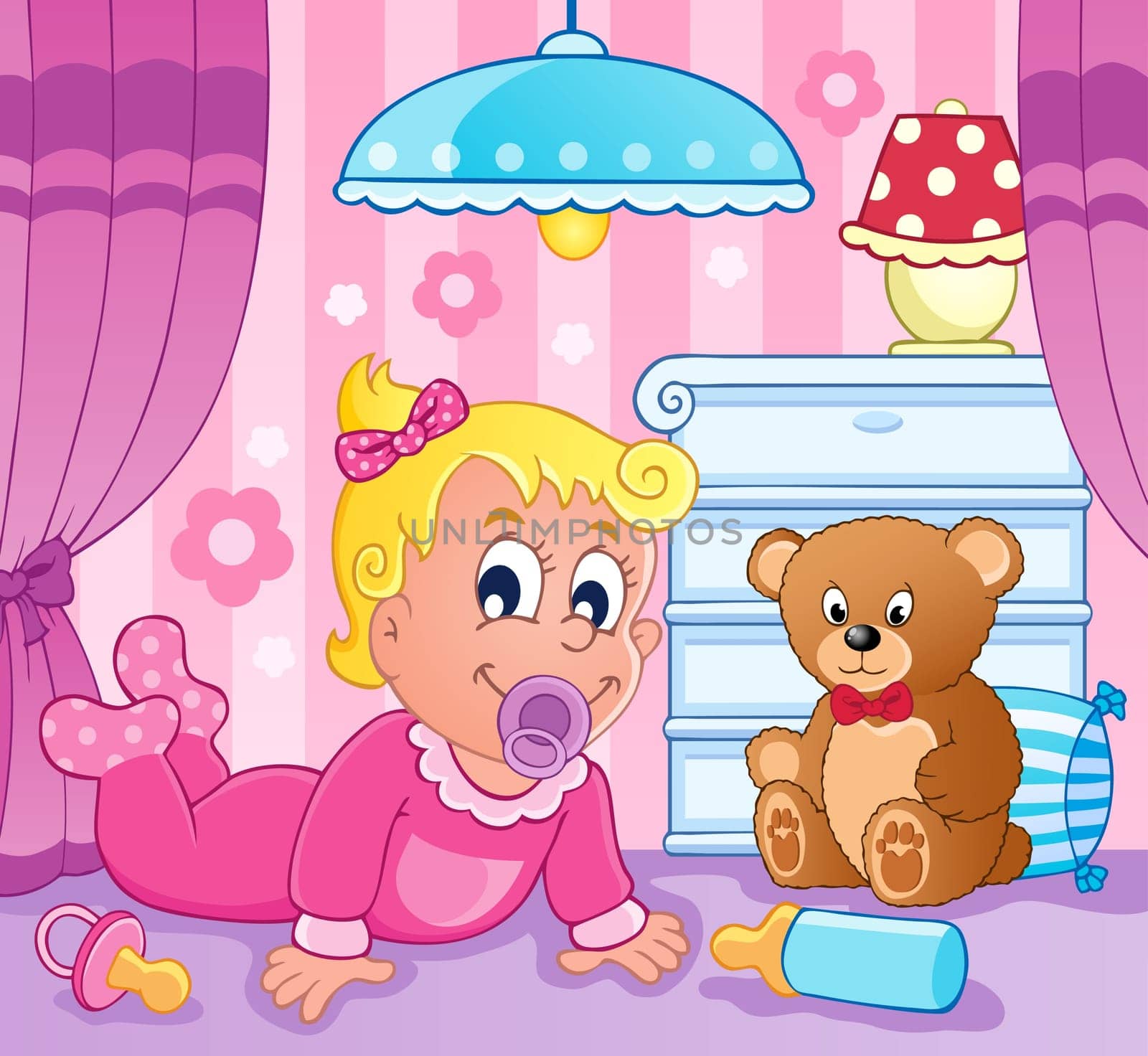 Baby girl theme image 2 - vector illustration.