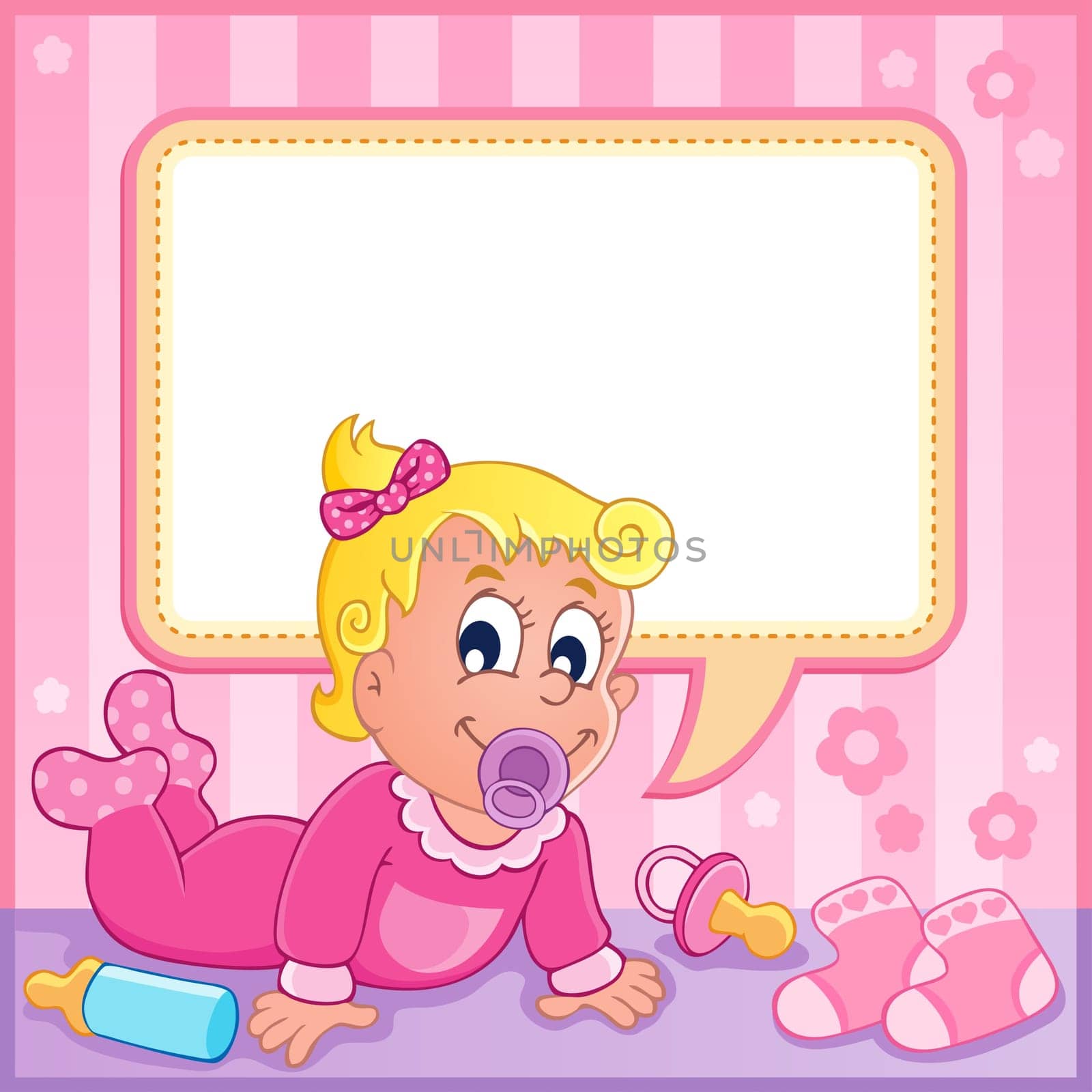 Baby girl theme image 1 - vector illustration.