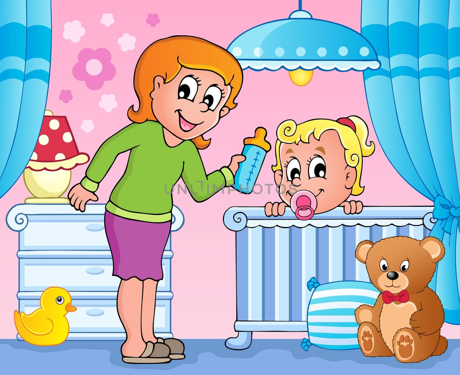 Baby room theme image 3 - vector illustration.