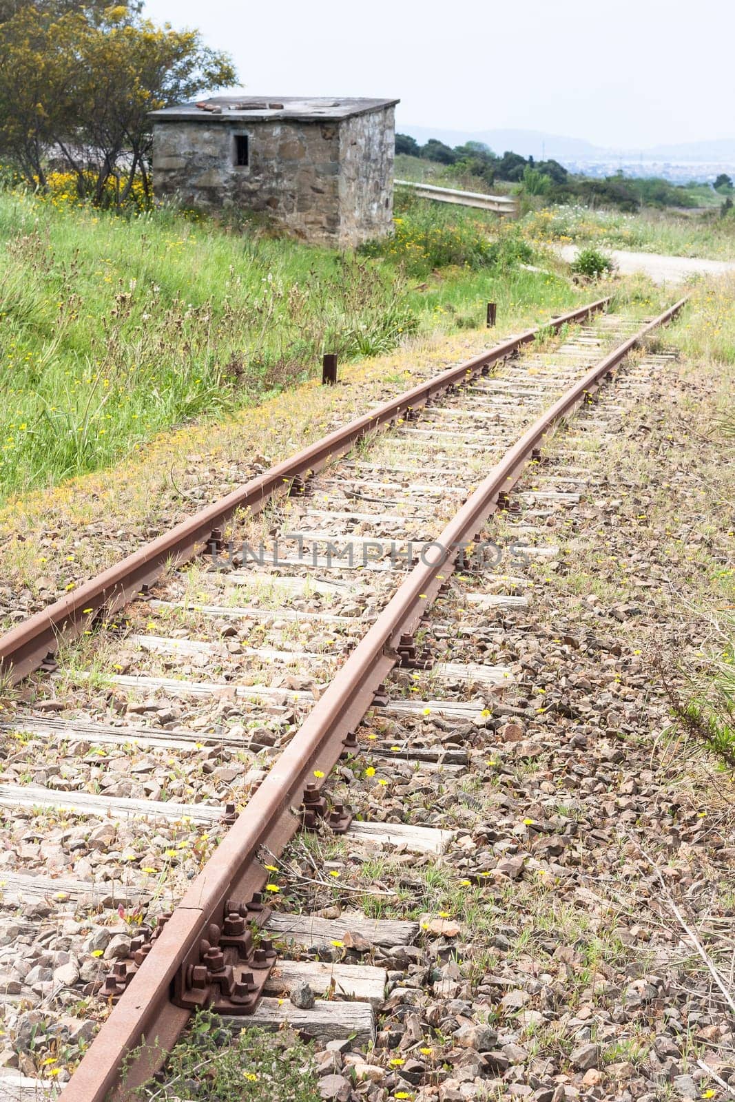 level crossing house in abandoned rail line