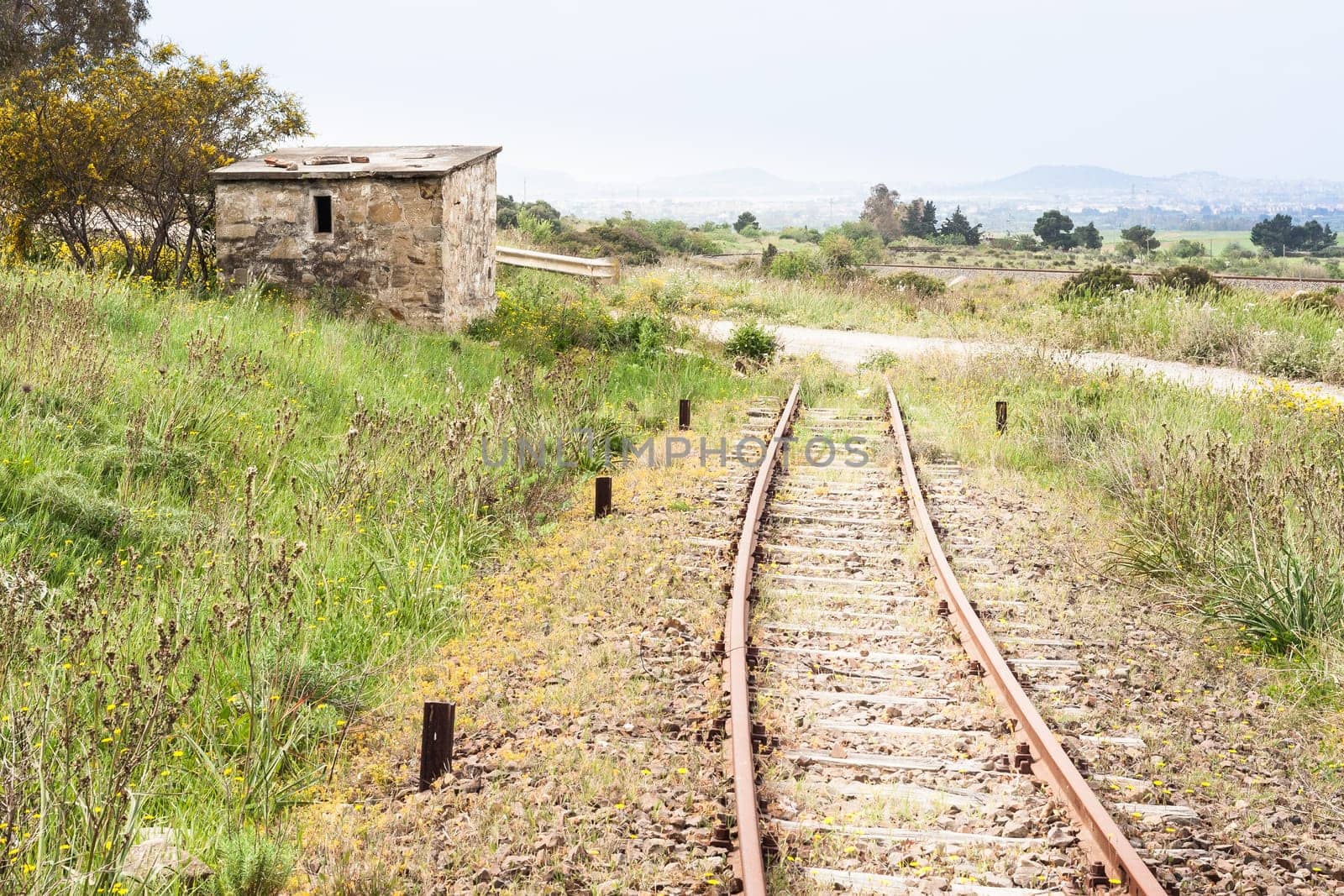 level crossing house in abandoned rail line