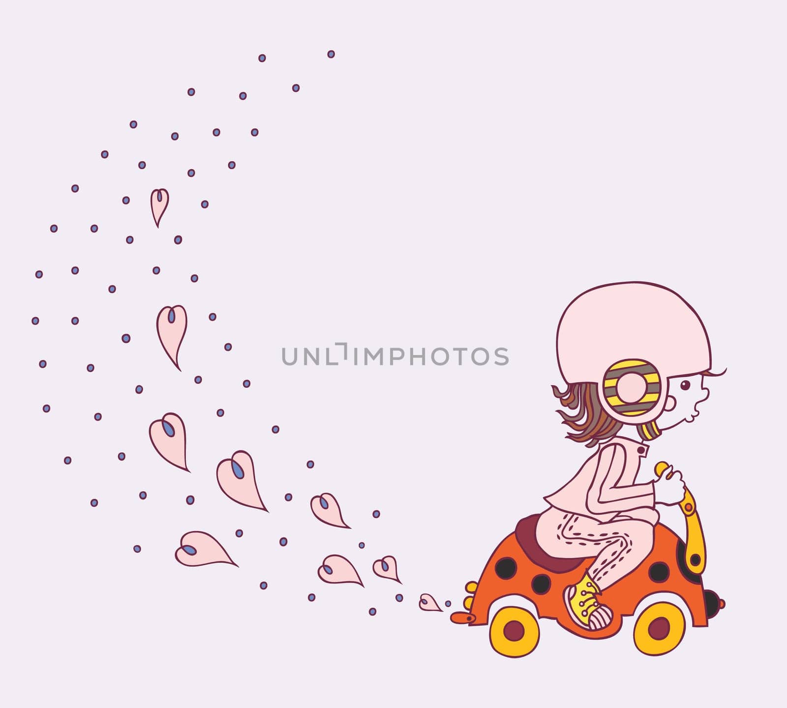 cute little girl goes on a child's bike - Ladybird