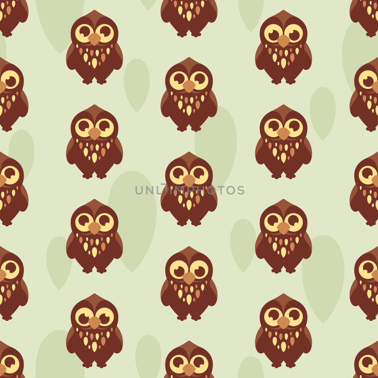 abstract cute seamless pattern vector illustration with owl